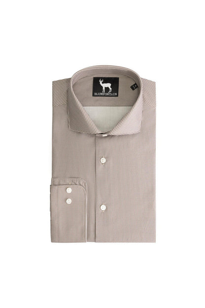 Overhemd Blumfontain pied-de-poule taupe