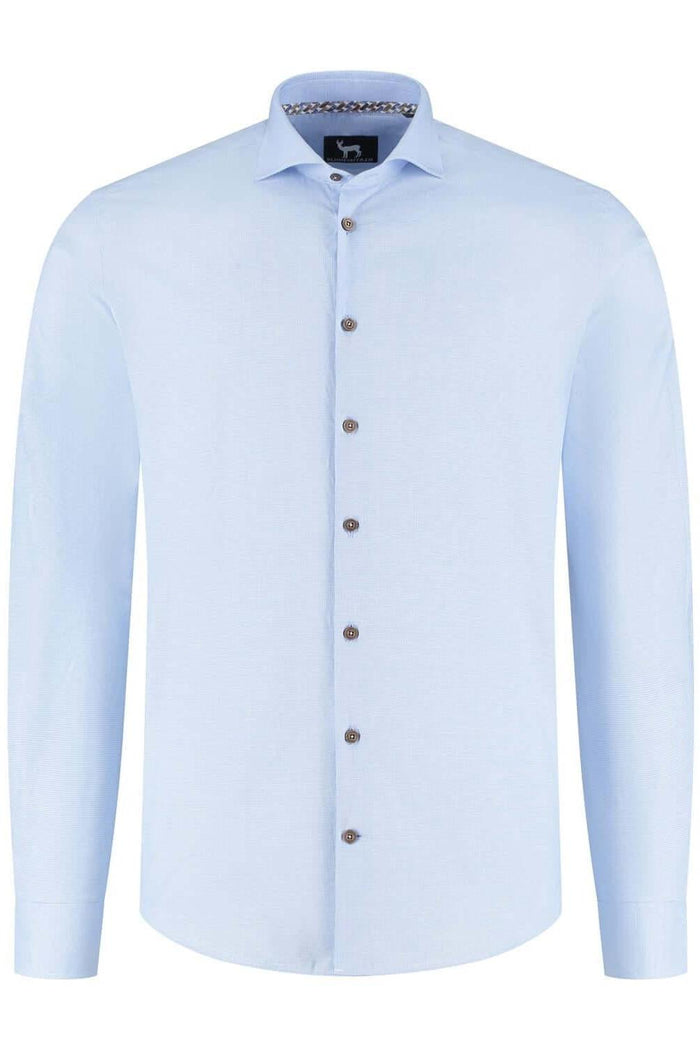 Overhemd Blumfontain structuur blauw