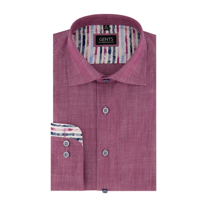 Overhemd linnenlook cerise