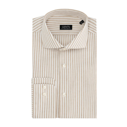 Overhemd streep wit-beige