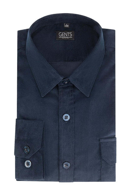 Overshirt corduroy blauw donkerblauw katoenen overshirt met knoopsluiting, perfecte casual look.