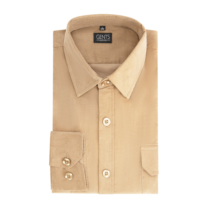 Overshirt corduroy zand