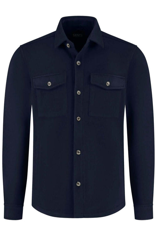 Overshirt navy, diepblauwe overshirt GENTS met borstzakken en knoopsluiting.