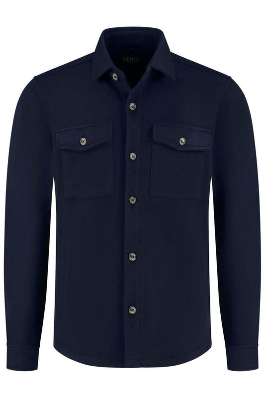 Overshirt navy, diepblauwe overshirt GENTS met borstzakken en knoopsluiting.