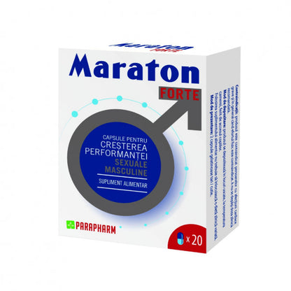 Pachet pentru bărbați: Capsule afrodisiace MARATON FORTE, 20 buc + Șervețel DIBLONG Delay Wipe, 1 buc
