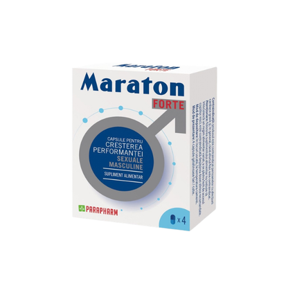 Pachet pentru bărbați: Capsule afrodisiace MARATON FORTE, 4 buc + Prezervativ ultra-subțire MISTER SIZE 53, 1 buc