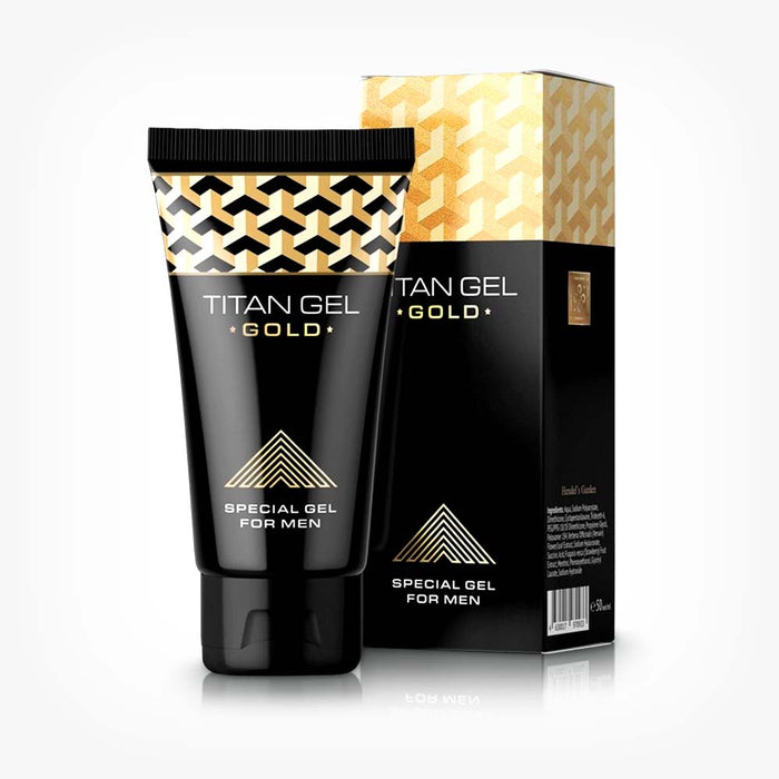 Pachet pentru bărbați: Gel Titan Gold, 50 ml + Capsule Titan Big Plus Platinum, 60 buc