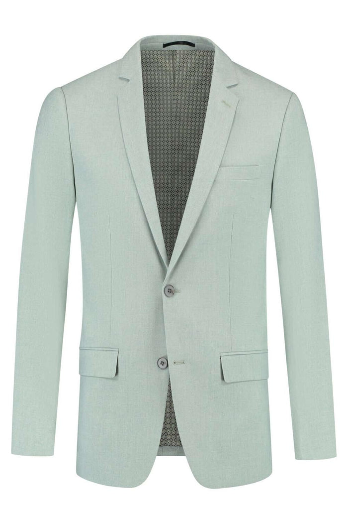 Pak 2-delig dusty groen slim-fit blazer voor lente en zomer, stijlvol en modern.