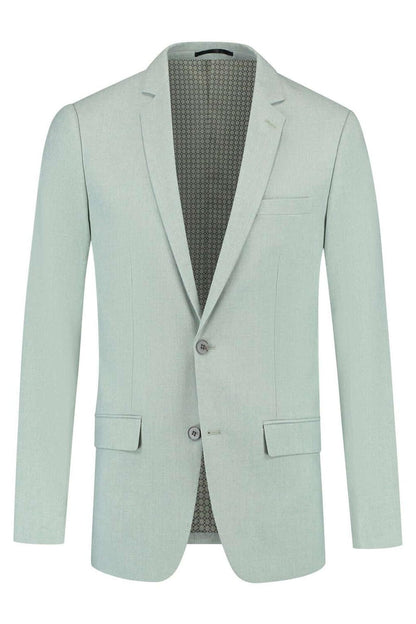 Pak 2-delig dusty groen slim-fit blazer voor lente en zomer, stijlvol en modern.