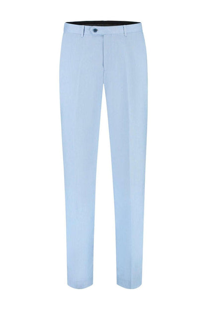 Pak 2-delig linnenblend lichtblauw broek, ademend voor warme dagen, perfect voor stijlvolle zomeroutfits.