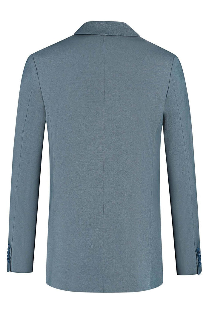 Pak 2-delig Midnight Teal - achterkant van de blazer in donker teal kleur met moderne snit.