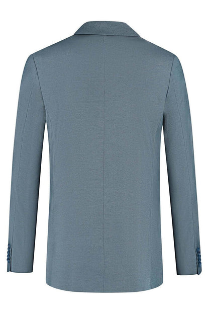 Pak 2-delig Midnight Teal - achterkant van de blazer in donker teal kleur met moderne snit.