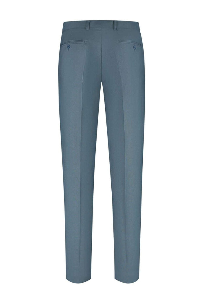 Pak 2-delig Midnight Teal - Achterzijde van donker teal broek met moderne snit.