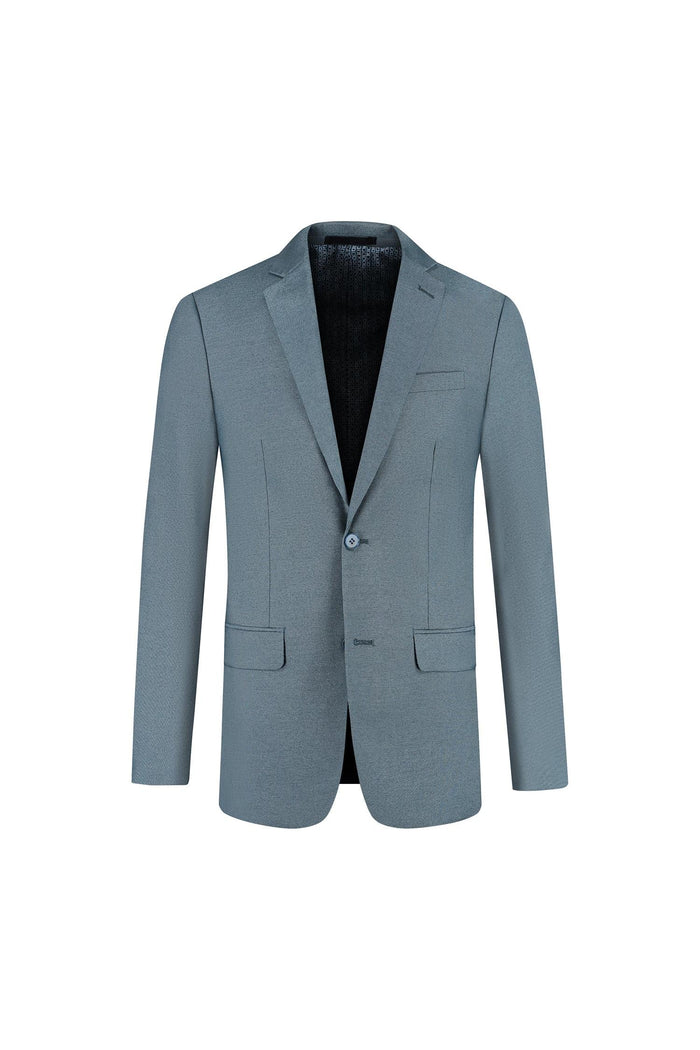 Pak 2-delig Midnight Teal blazer, modern fit in dark teal tweed fabric.
