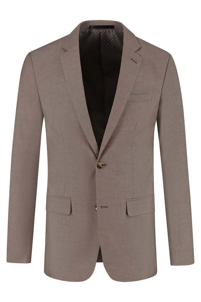 Pak 2-delig Pinhead Brown - lange bruine blazer met knoopsluiting en functionele zakken.