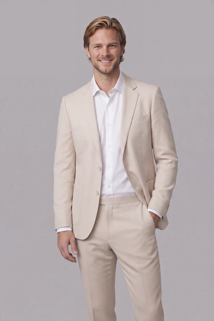 Pak 2-delig stretch beige