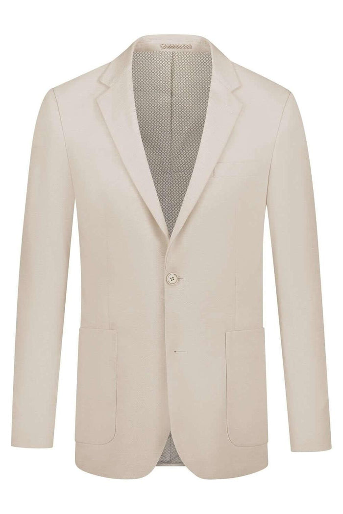 Pak 2-delig stretch beige stylish blazer with a modern design and classic fit.