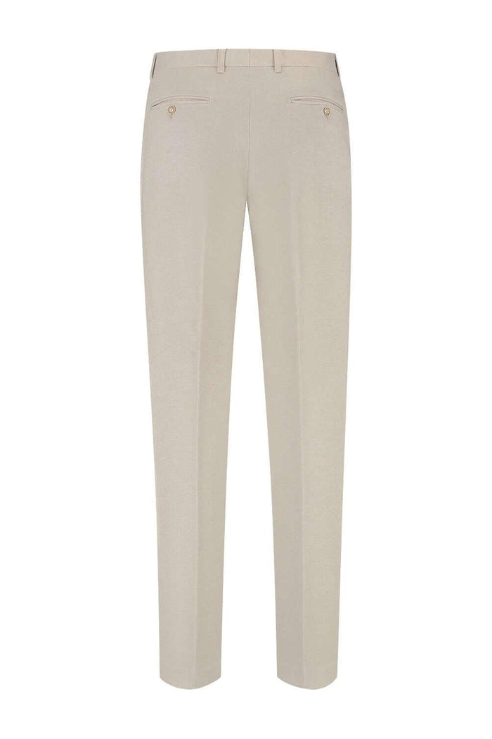 Pak 2-rij stretch dune beige - beige tweedelige stretchbroek met moderne uitstraling.