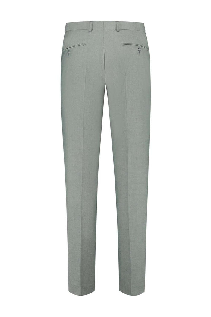Pak 3-D blend amandelgroen pantalon, perfect voor formele gelegenheden met een moderne uitstraling.