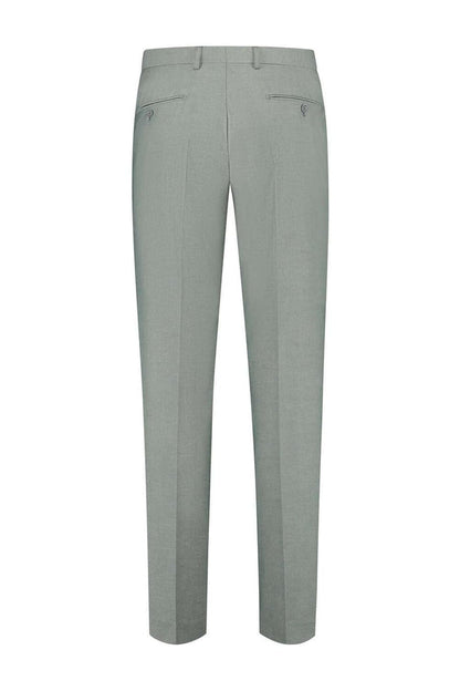 Pak 3-D blend amandelgroen pantalon, perfect voor formele gelegenheden met een moderne uitstraling.