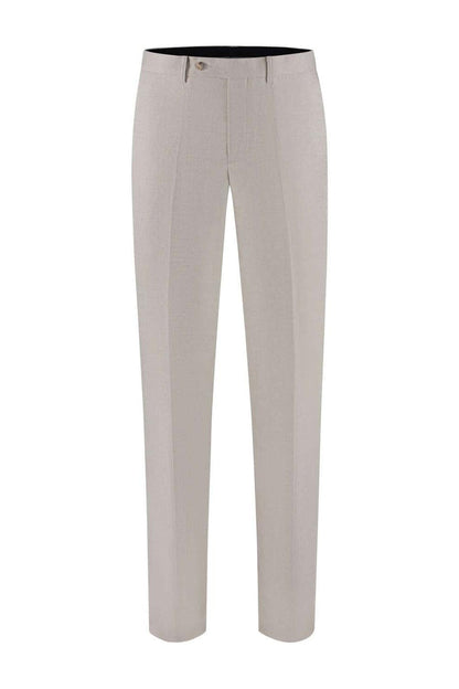 Pak 3-delig Pebble Stone, beige broek met kiezelsteen textuur en onderhoudsarme stof.