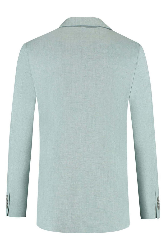 Aqua green three-piece suit jacket, back view, from the Pak aquagroen 3-delig collection, perfect for formal occasions.