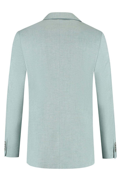 Aqua green three-piece suit jacket, back view, from the Pak aquagroen 3-delig collection, perfect for formal occasions.