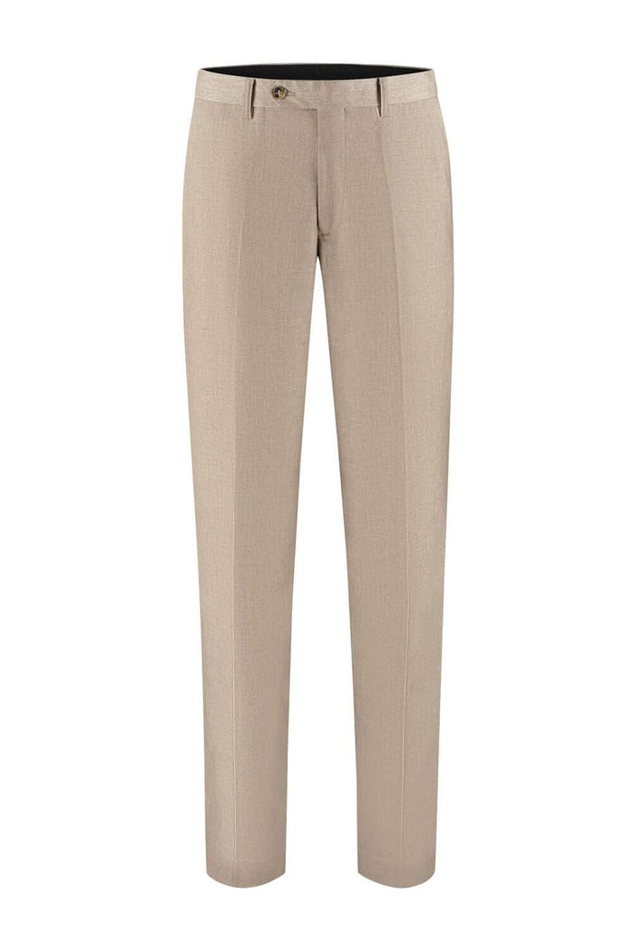Pak cappuccino beige - elegante beige wolmix broek met spandex en tencel, comfortabel en veelzijdig.