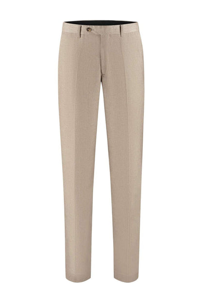 Pak cappuccino beige - elegante beige wolmix broek met spandex en tencel, comfortabel en veelzijdig.