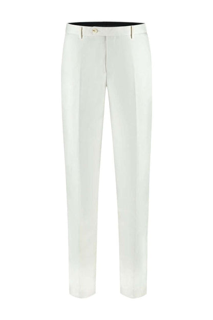 Pak ivoorwit 2-delig - ivoorkleurige pantalon met moderne pasvorm en stretch voor comfort.