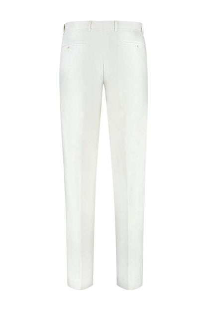 Pak ivoorwit 2-delig, ivoorkleurige broek met moderne pasvorm en stretch voor optimaal comfort.