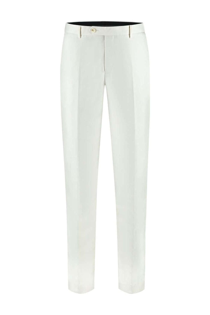 Pak ivoorwit 2-delig - ivoorkleurige pantalon met moderne pasvorm en stretch voor comfort.
