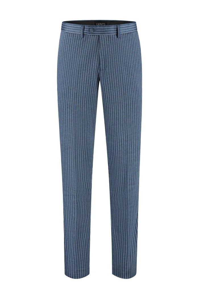 Pak krijtstreep denimblauw