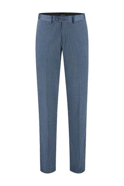 Pak krijtstreep denimblauw