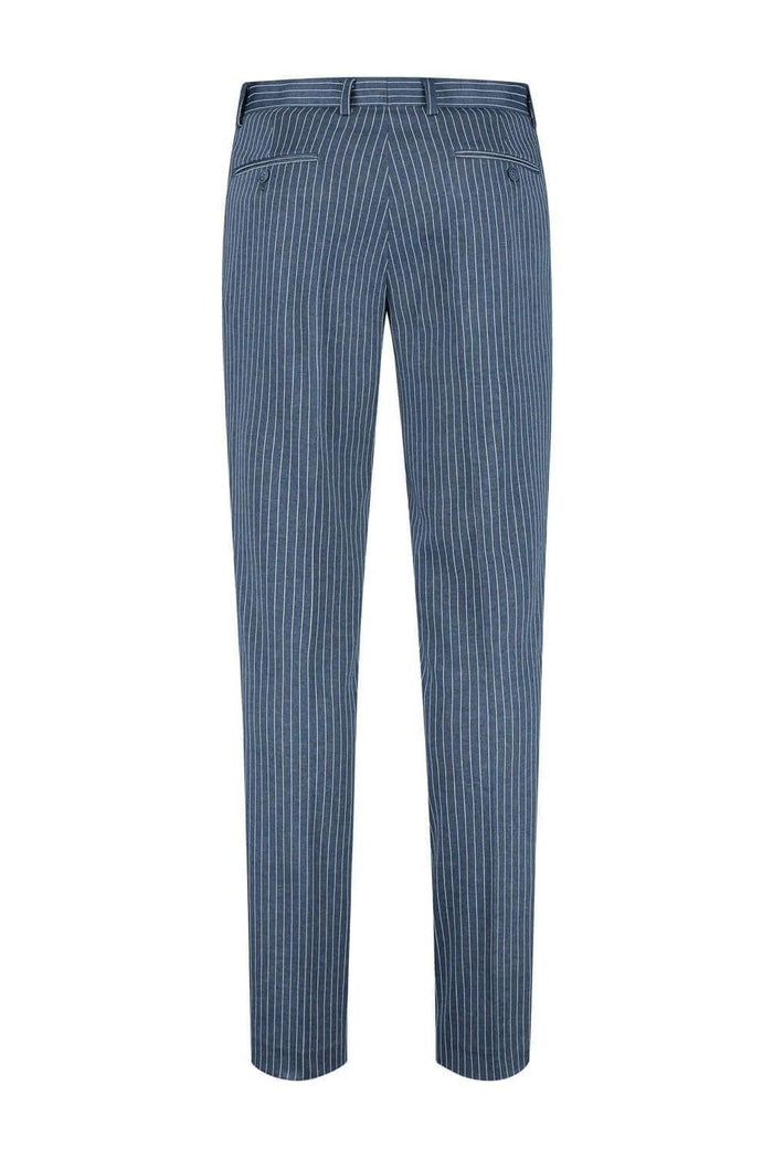 Pak krijtstreep denimblauw