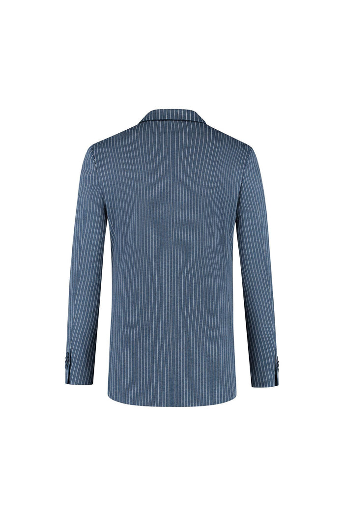 Pak krijtstreep denimblauw