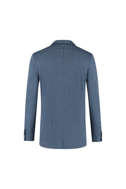 Pak krijtstreep denimblauw