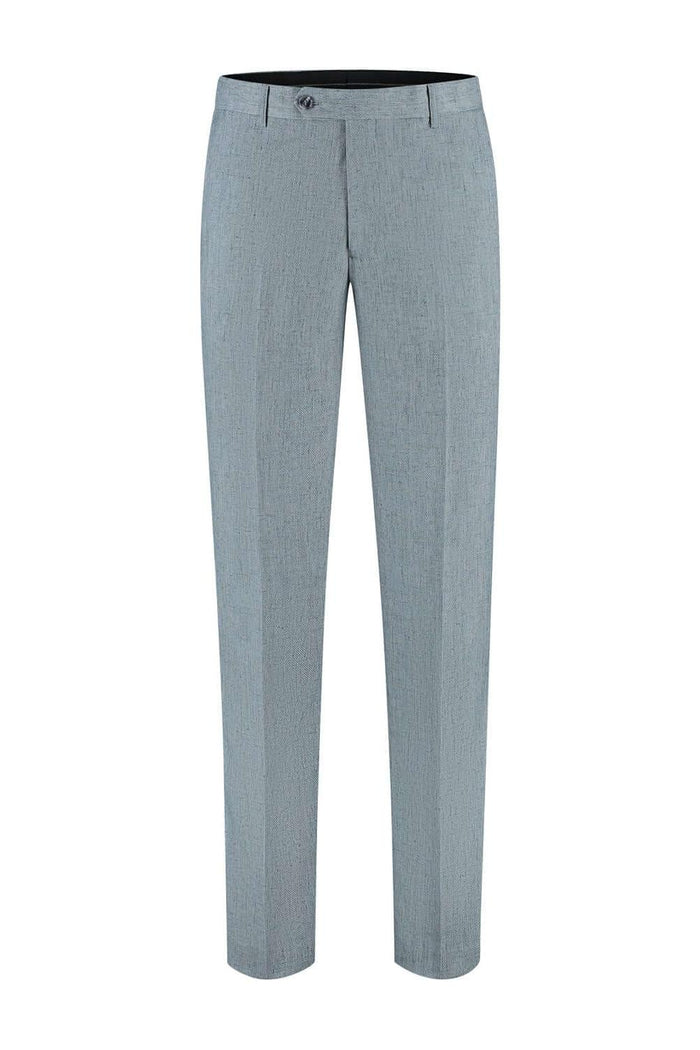 Pak linnenblend mistgroen broek met ademend stretch voor formal occasions en dagelijks comfort.
