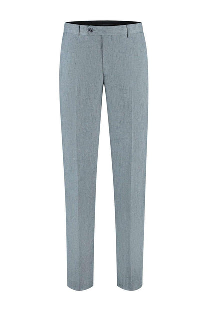 Pak linnenblend mistgroen broek met ademend stretch voor formal occasions en dagelijks comfort.
