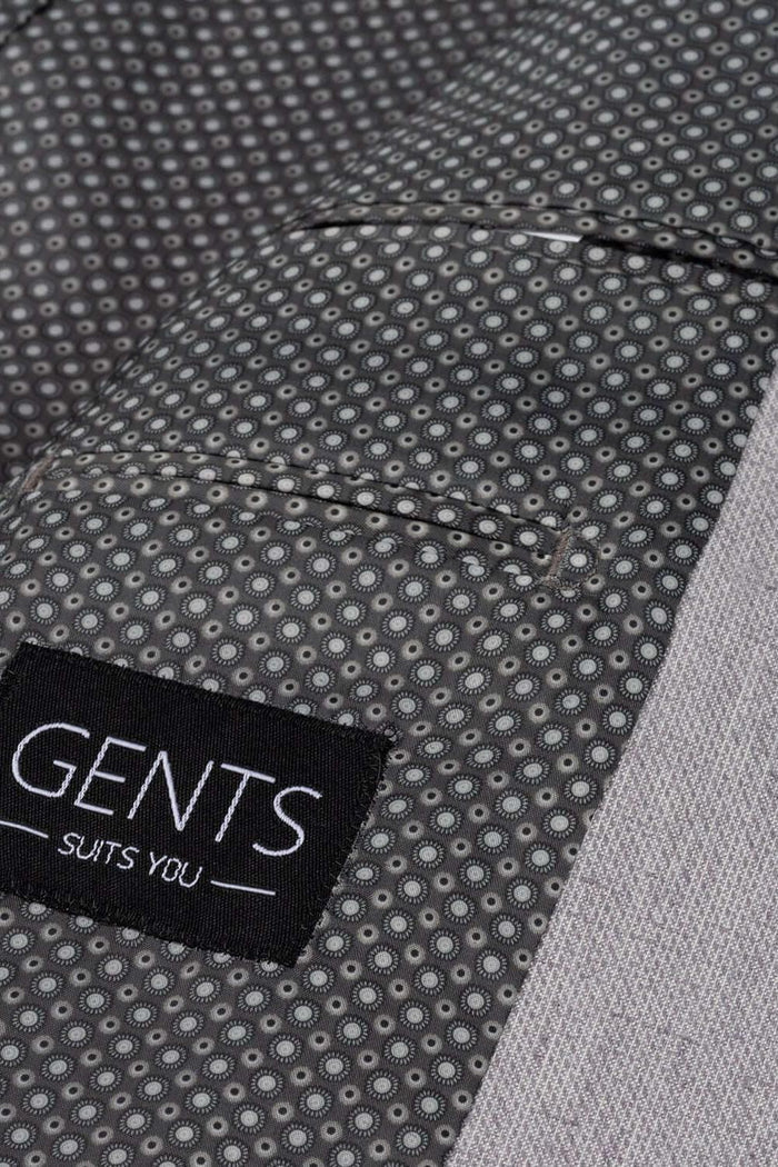 Pak linnenblend zilvergrijs met GENTS label, ademend en comfortabel voor heren.