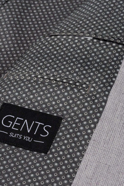Pak linnenblend zilvergrijs met GENTS label, ademend en comfortabel voor heren.