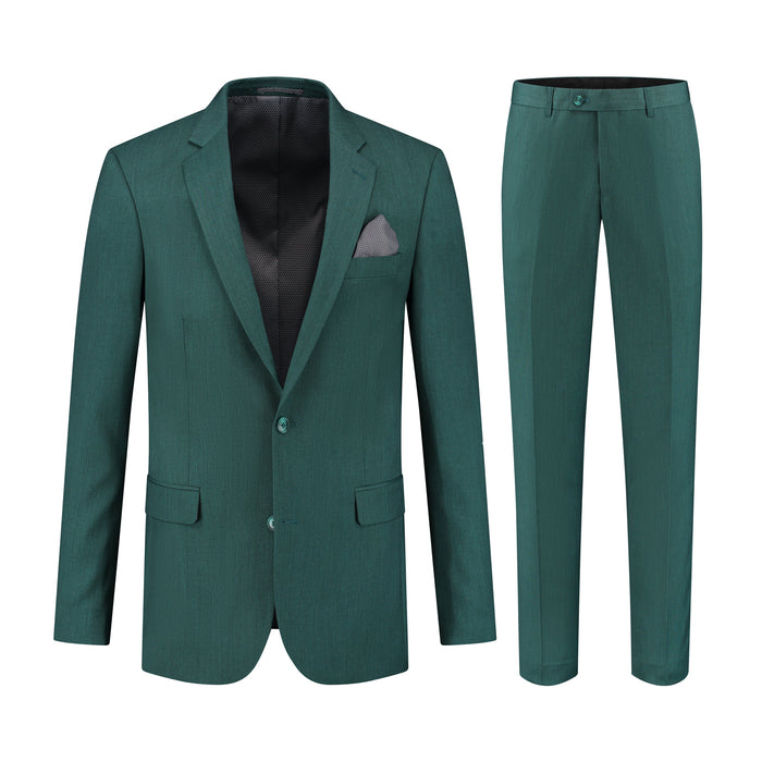 Pak linnenlook groen - zomers tweedelig pak met ademend comfort en zakelijke uitstraling