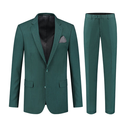 Pak linnenlook groen - zomers tweedelig pak met ademend comfort en zakelijke uitstraling
