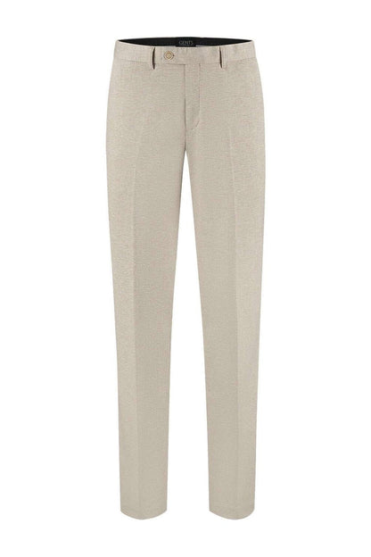 Pak pepita beige - moderne pasvorm beige pepita tweed pantalon voor een stijlvolle look.