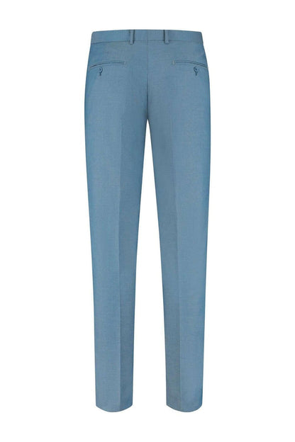 Pak petrol blauw 3-delig - stijlvolle blauwe pantalon met achterzakken.