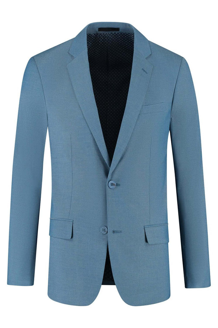 Pak petrol blauw blazer met moderne snit en strakke afwerking voor een professionele uitstraling.