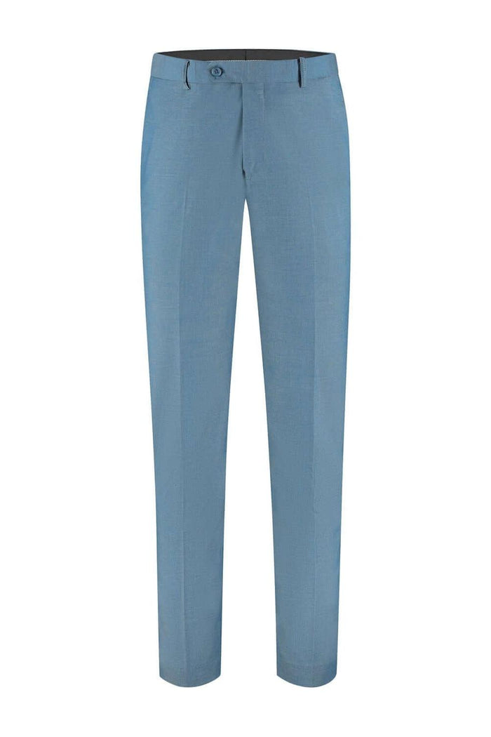 Pak petrol blauw broek met moderne snit en strakke afwerking, perfect voor een professionele uitstraling.
