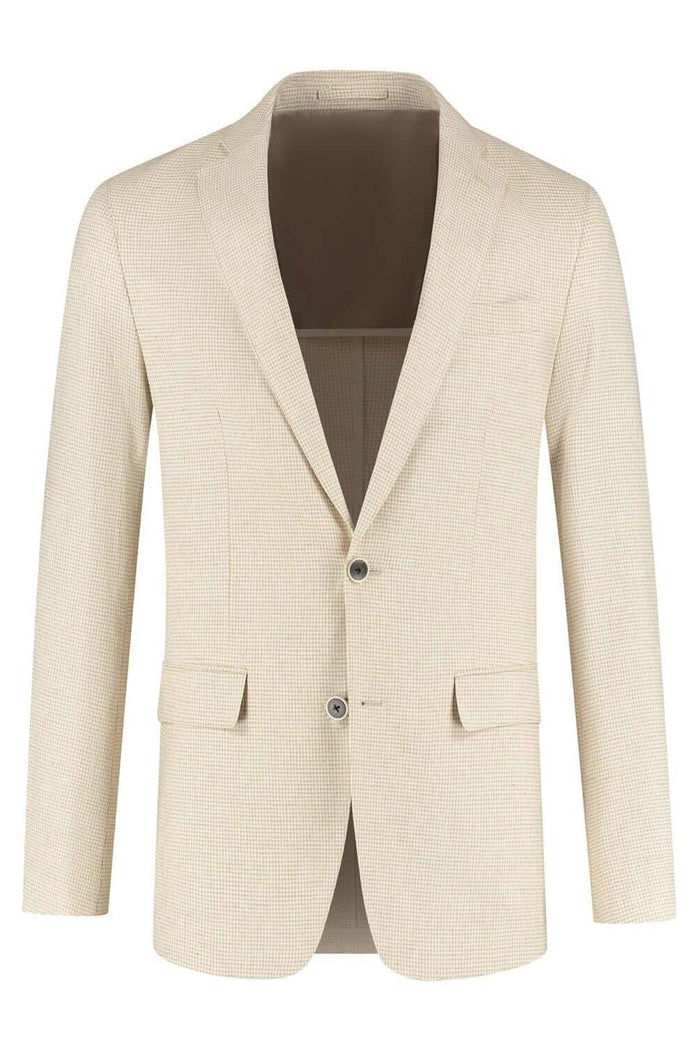 Pak pied-de-poule linnen-katoen beige