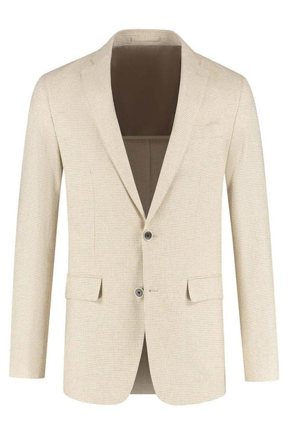 Pak pied-de-poule linnen-katoen beige