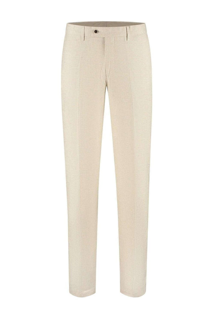 Pak pied-de-poule linnen-katoen beige